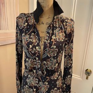 Brooks Brothers midi long sleeve work dress with collar